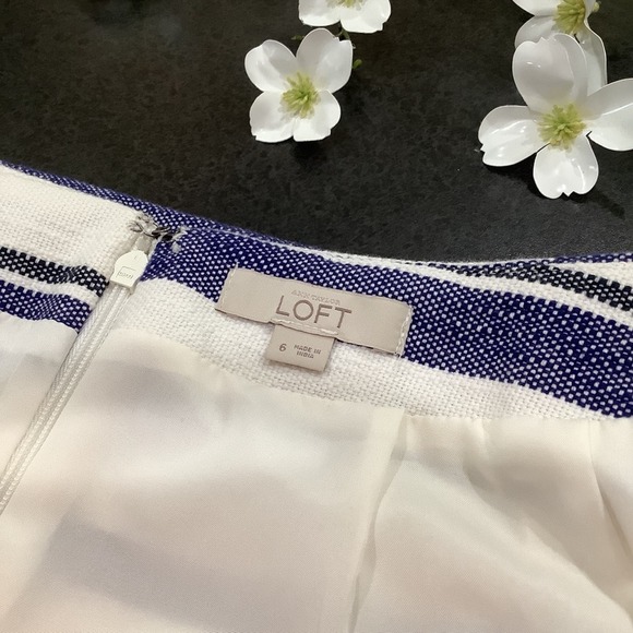 Ann Taylor LOFT Woven Cotton Blanket Short Wrap Skirt Stripes Fringe - Picture 15 of 16